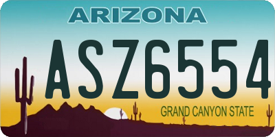 AZ license plate ASZ6554