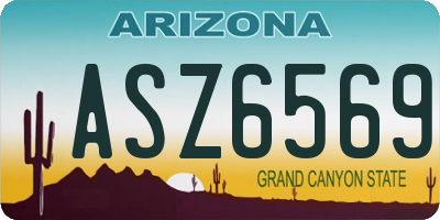 AZ license plate ASZ6569