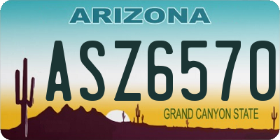 AZ license plate ASZ6570