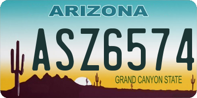 AZ license plate ASZ6574