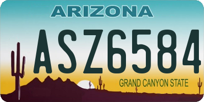 AZ license plate ASZ6584
