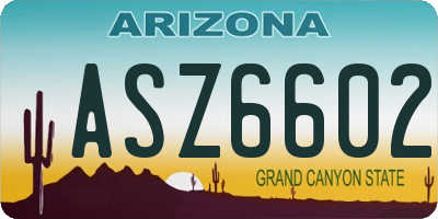 AZ license plate ASZ6602