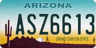 AZ license plate ASZ6613