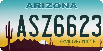 AZ license plate ASZ6623