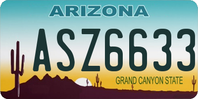 AZ license plate ASZ6633