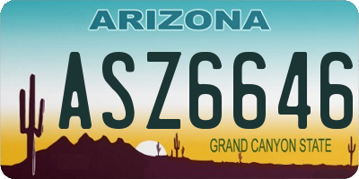 AZ license plate ASZ6646