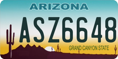 AZ license plate ASZ6648