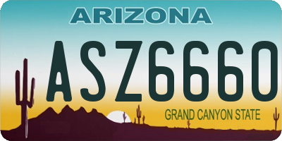 AZ license plate ASZ6660