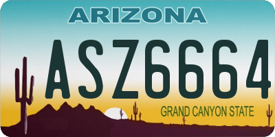 AZ license plate ASZ6664