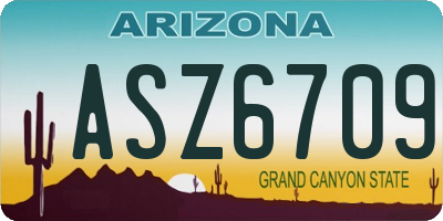 AZ license plate ASZ6709