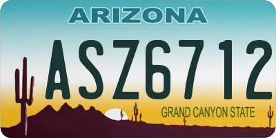 AZ license plate ASZ6712