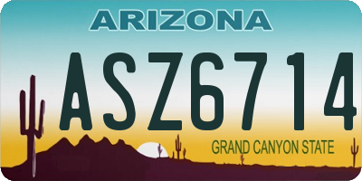 AZ license plate ASZ6714