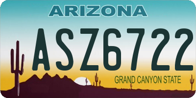 AZ license plate ASZ6722