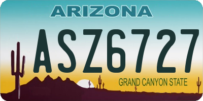 AZ license plate ASZ6727