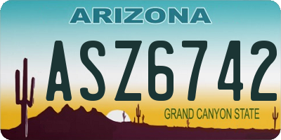 AZ license plate ASZ6742