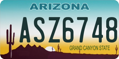 AZ license plate ASZ6748