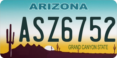 AZ license plate ASZ6752