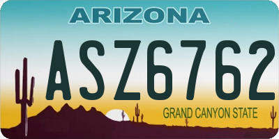 AZ license plate ASZ6762