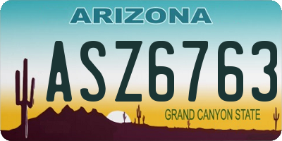 AZ license plate ASZ6763