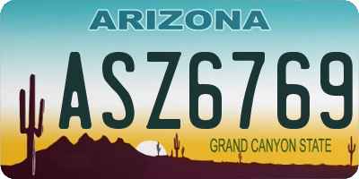 AZ license plate ASZ6769