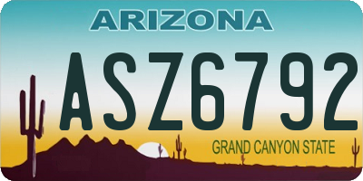 AZ license plate ASZ6792