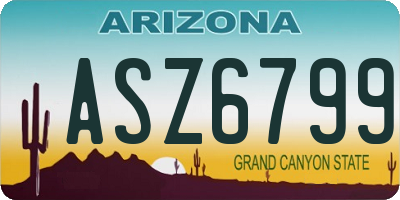 AZ license plate ASZ6799