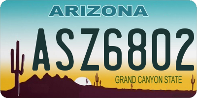 AZ license plate ASZ6802