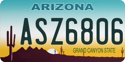 AZ license plate ASZ6806