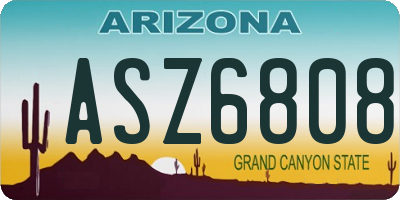 AZ license plate ASZ6808