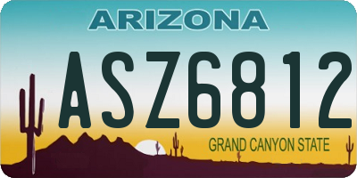 AZ license plate ASZ6812