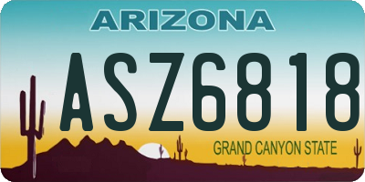 AZ license plate ASZ6818