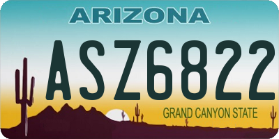 AZ license plate ASZ6822