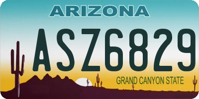 AZ license plate ASZ6829