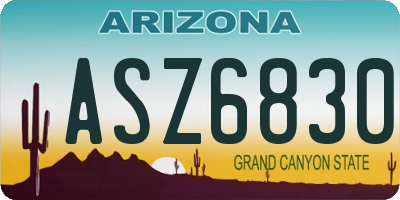 AZ license plate ASZ6830