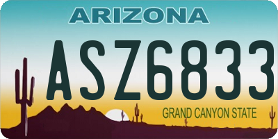 AZ license plate ASZ6833