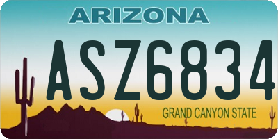 AZ license plate ASZ6834