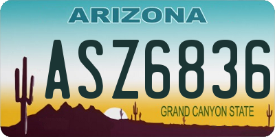 AZ license plate ASZ6836