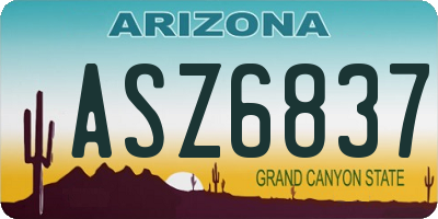 AZ license plate ASZ6837