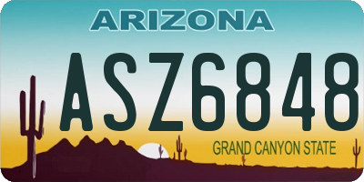 AZ license plate ASZ6848