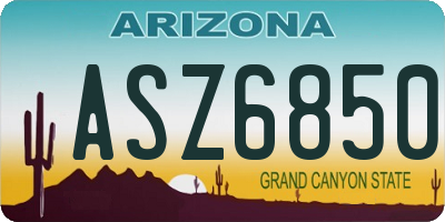 AZ license plate ASZ6850