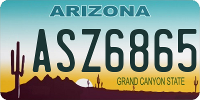 AZ license plate ASZ6865