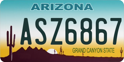 AZ license plate ASZ6867
