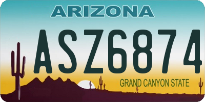 AZ license plate ASZ6874
