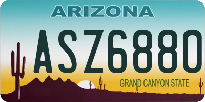 AZ license plate ASZ6880