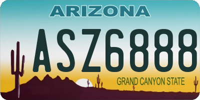 AZ license plate ASZ6888