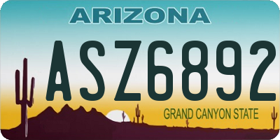 AZ license plate ASZ6892