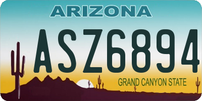AZ license plate ASZ6894