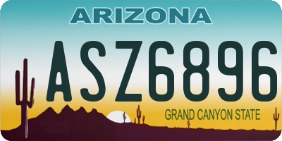 AZ license plate ASZ6896