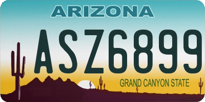 AZ license plate ASZ6899