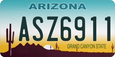 AZ license plate ASZ6911
